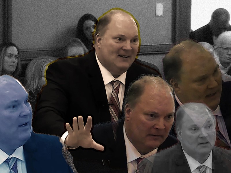 Composit image of Michael Gableman from his testimony before the Wisconsin Assembly Committee on Campaigns and Elections