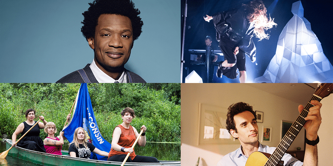 Clockwise from top left: Seaton Smith is at Comedy Club on State through September 26, Zola Jesus plays Wisconsin Union Theater on September 24, Julian Lage plays The Frequency on September 26, Venus In Furs is at the Frequency on September 26.