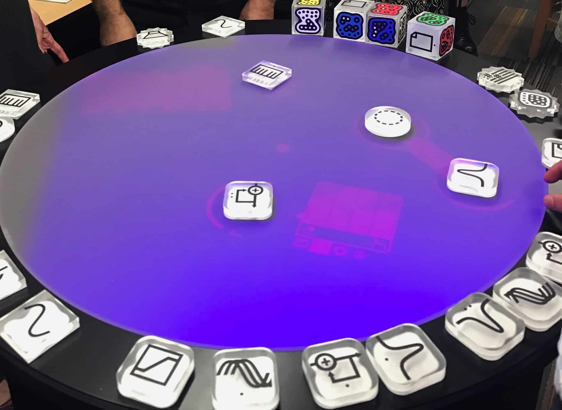 A Reactable, an interactive sound-design and music-making system, is among the high-end gear at EARS. Photo by Emili Earhart.