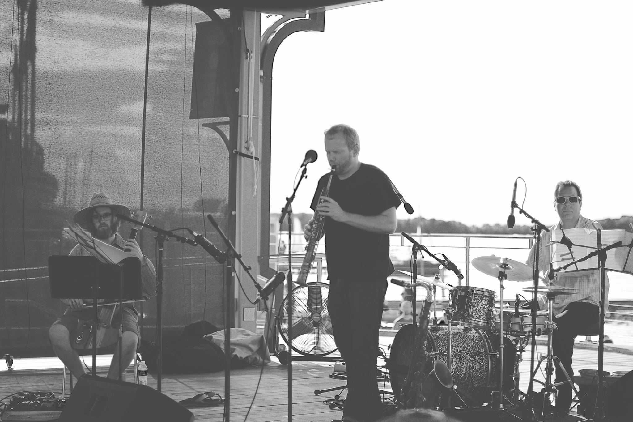 Stray Passage are, from left to right: Brian Grimm, Brennan Connors, and Geoff Brady.