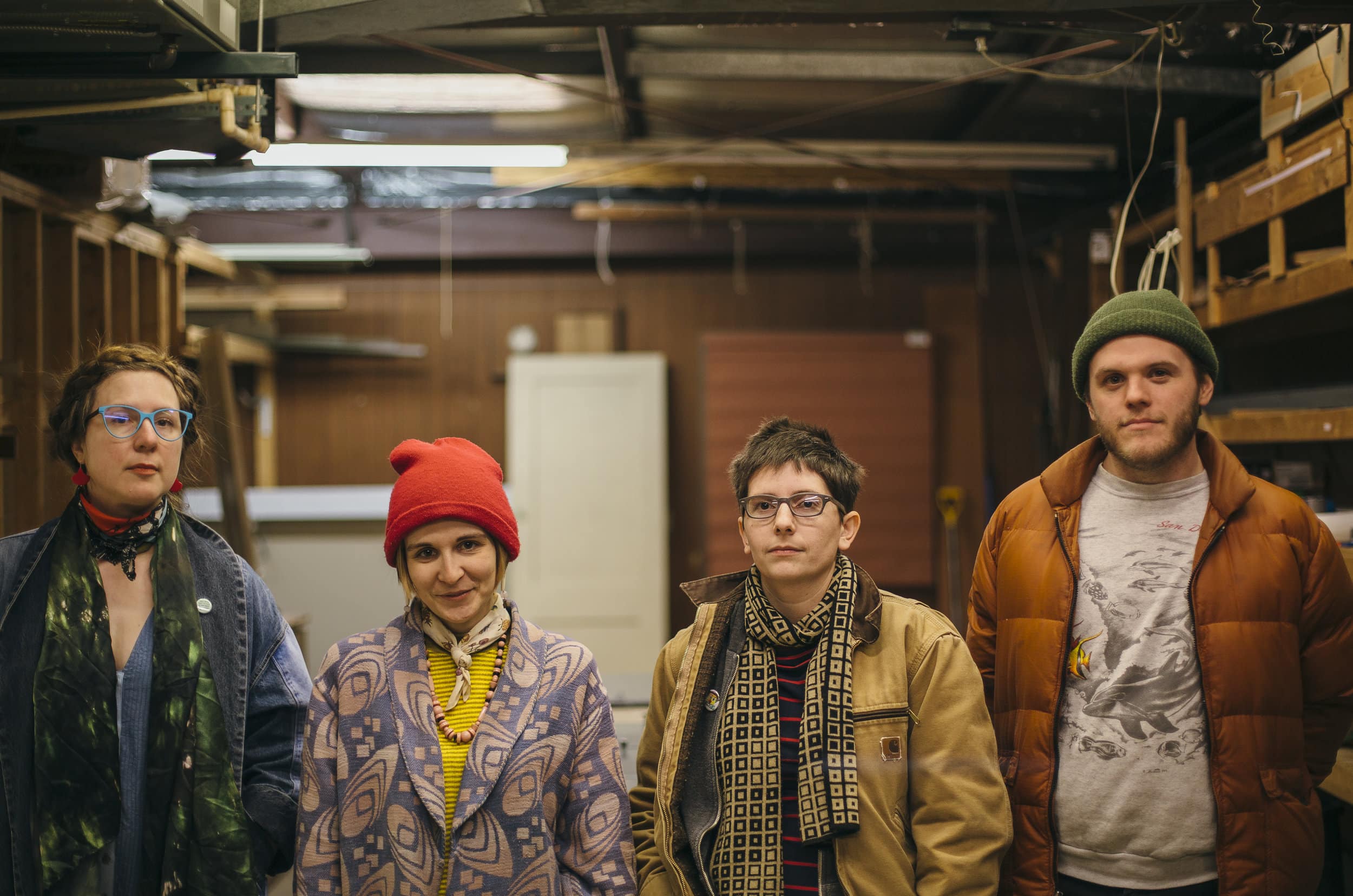 Communication's main founders are, from left to right: Jennifer Bastian, Mollie Martin, Tessa Echeverria, and Spencer Bible. Photo by Ryan Minard/courtesy of Communication.