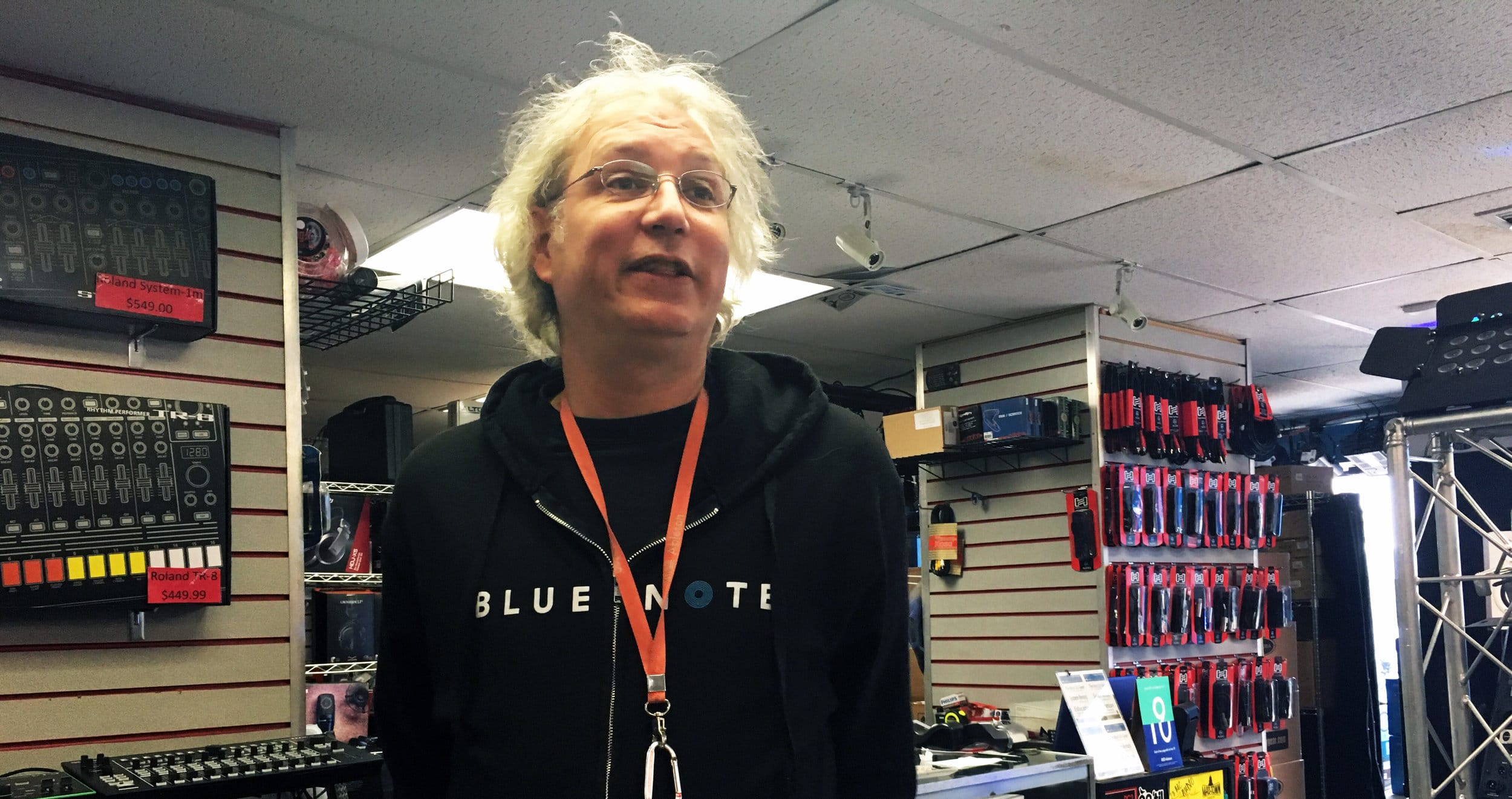 Mike Carlson at MC Audio on Friday. Photo by Scott Gordon.