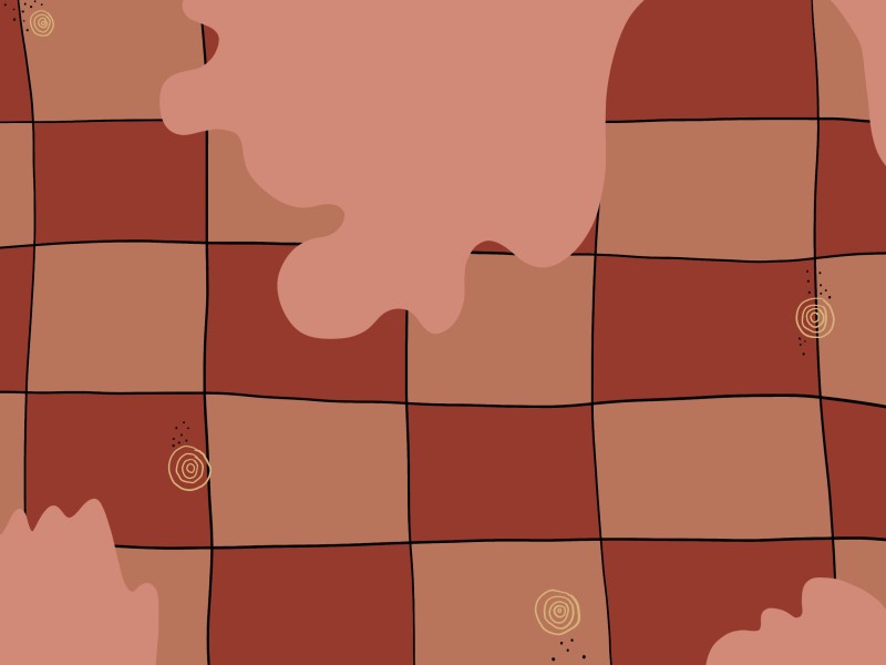 Illustration: Cube-like abstract shapes against an orange background. Illustration by Maggie Denman.