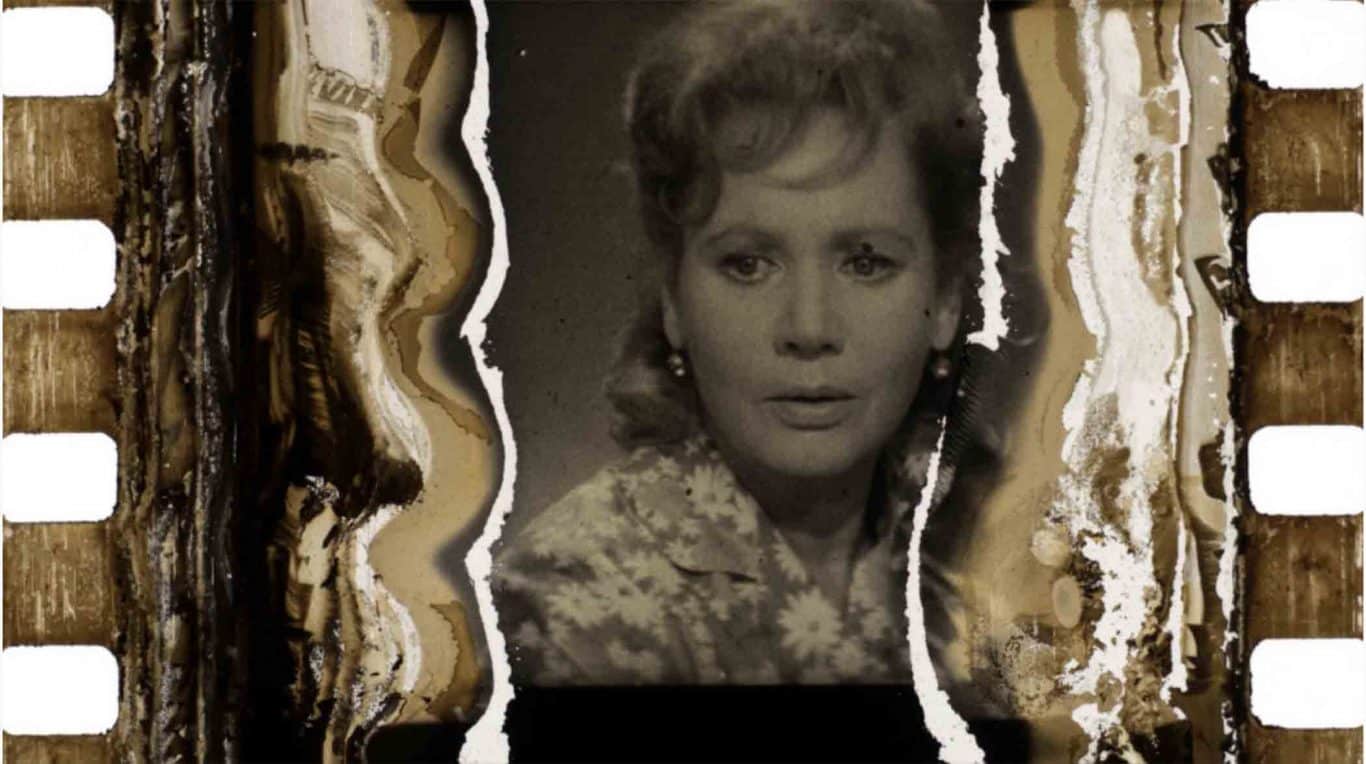 A witness appears in a weathered, recovered frame of Ivan Lukinsky’s 1969 mystery film "The Village Detective."