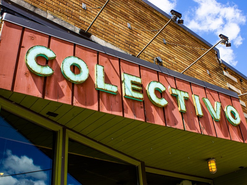 A photo shows the sign in front of Colectivo's Monroe Street store.
