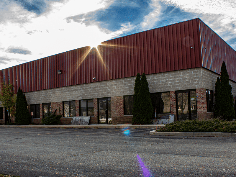 A generic brick and vinyl commercial building