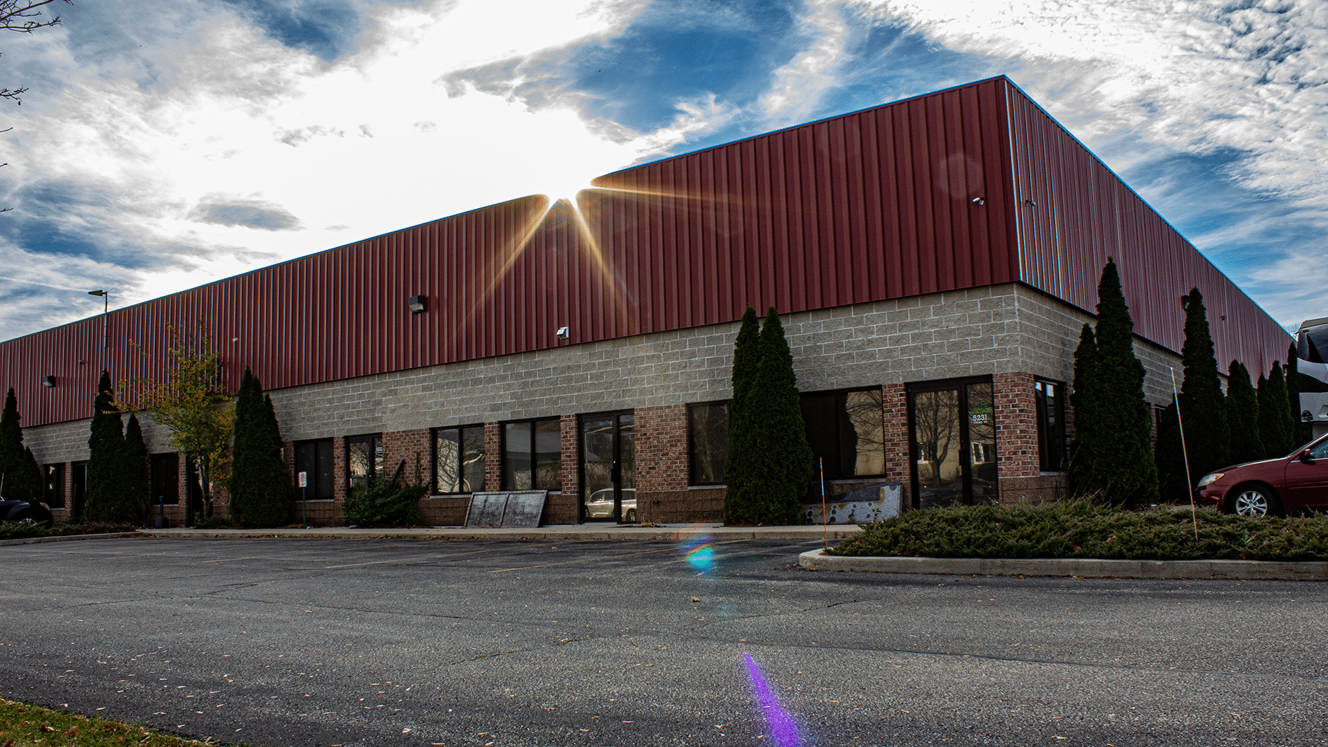 A generic brick and vinyl commercial building