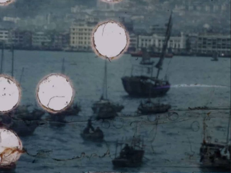 A blemished celluloid shot of one of many international waterways that Courtney Stephens has collected in "Terra Femme."