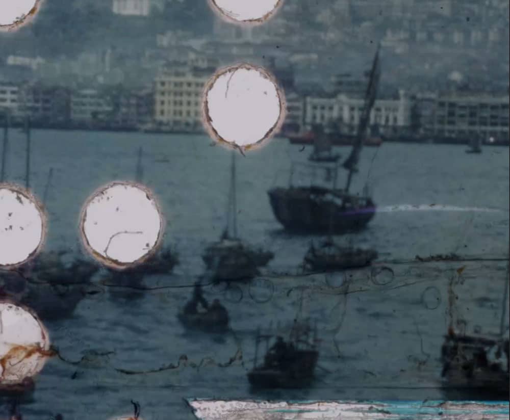 A blemished celluloid shot of one of many international waterways that Courtney Stephens has collected in "Terra Femme."